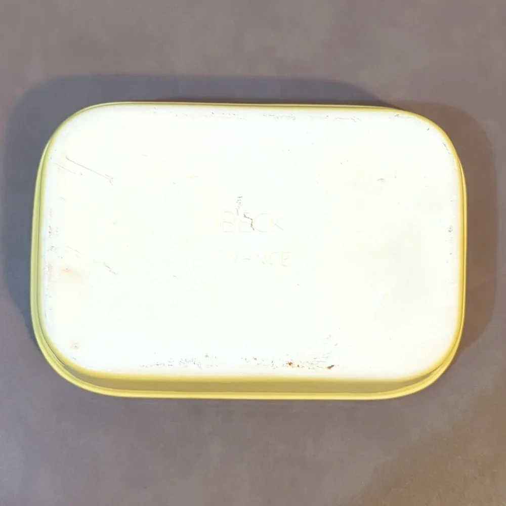 Beck made in France baking dish stork and flower design nice crazing 6” x 9”